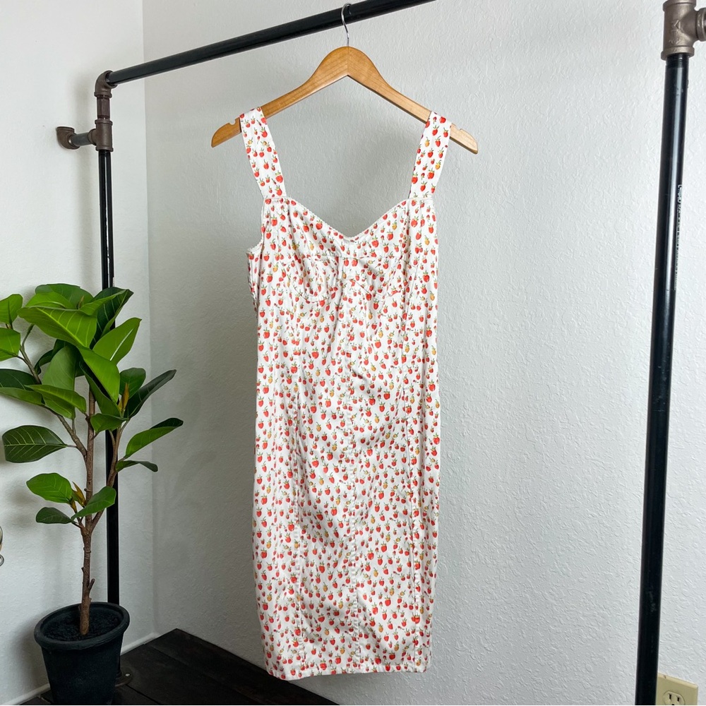 ROSAMOSARIO | Strawberry Print Moon Mini Dress